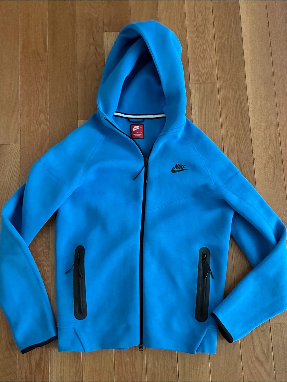 Nike Tech Men’s Blue Hooded Fleece Full Zip Size Medium